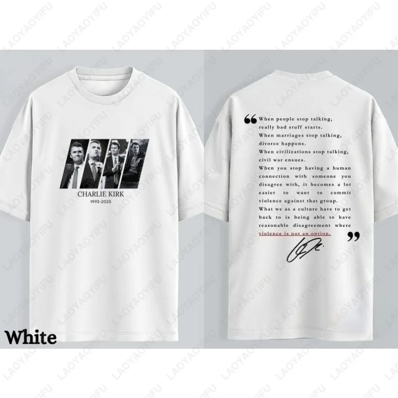 Quotes of Charlie Kirk Shirt Pray for Charlie Kirk T-Shirt 2025 Freedom Graphic Printing Tees Unisex Cotton Short-sleeve Tops