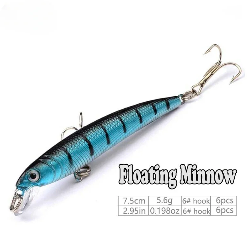 Jerkbait Minnow Floating Artificial Bait Kit Hard Crank Swimbait  Set Of Wobbler For Trolling Crankbait Fishing Lure/Tackle