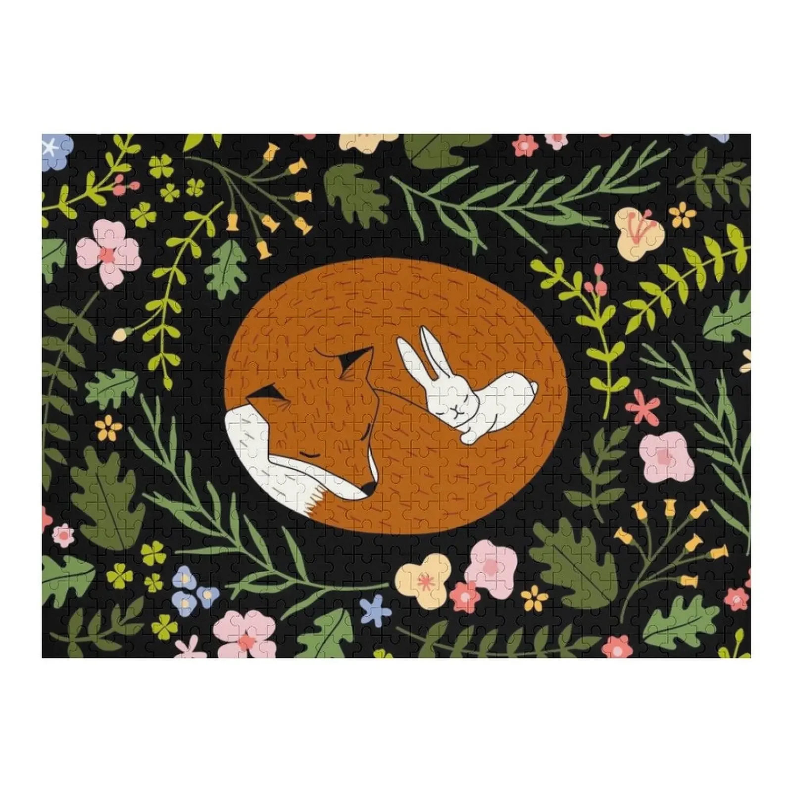 

Пазл Friendship Fox-Rabbit_BgBlack, игрушки для малышей, деревянное имя на заказ, индивидуальный фотопазл