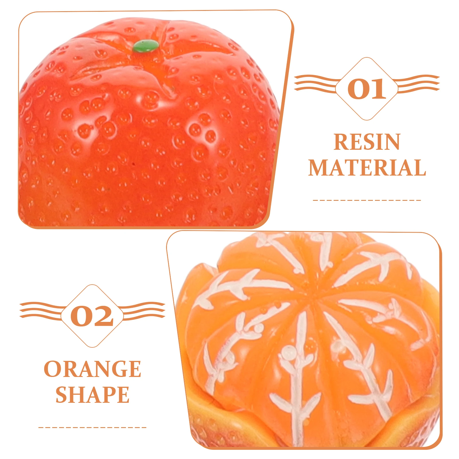 

5Pcs Car Dashboard Accessories Resin Orange Decoration Long Lasting Minimal Maintenance Car Decor Orange Ornament