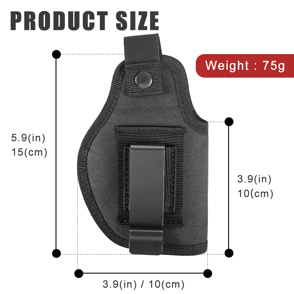 IWB/OWB Fondina per pistola Porta pistola da trasporto nascosto Caccia esterna Escursionismo Campeggio Fondine per pistola per Glock 19 17 43X