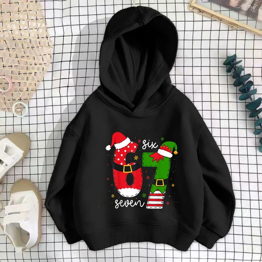 

Christmas Y2K Snowflake Candy Hoodie, Kids 67 Casual Sports, Soft Warm Fleece Kangaroo Pocket