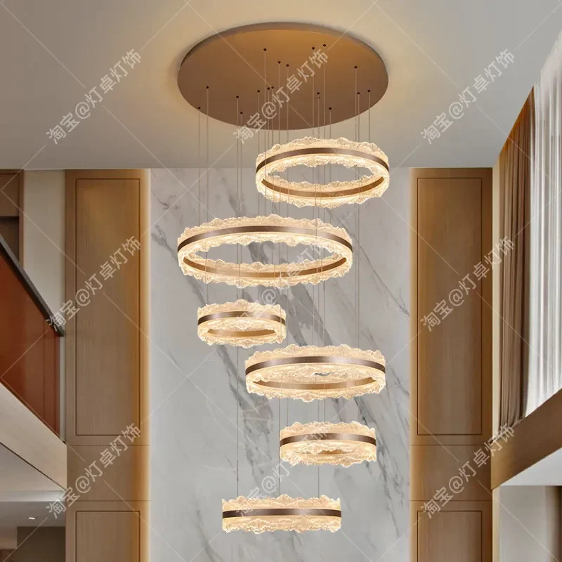 Modern Italian Luxury Large Chandelier for Villa Living Room High End Atmospheric Pendant Light for Duplex Middle Floor Hall