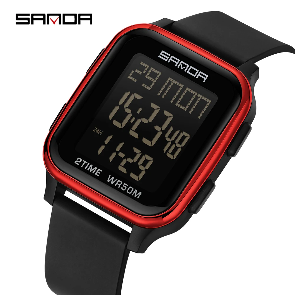 

SANDA New Watches Mens Fashion Outdoor Military Sport LED Digital Watch 5Bar Waterproof Wristwatch Clock Relogio Masculino