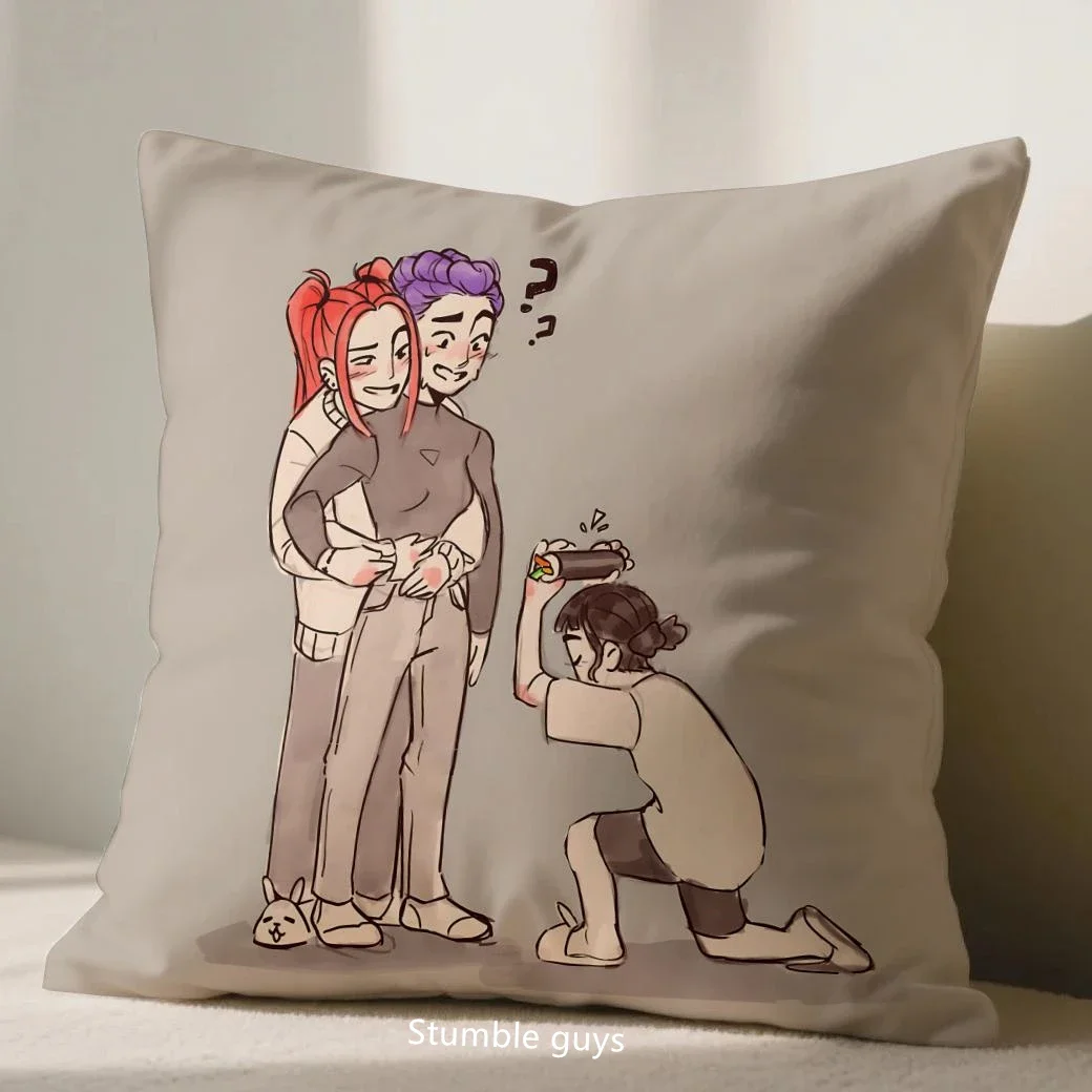 Kpop شيطان الصيادين أنيمي 45X45cm غطاء وسادة أريكة المخدة غرفة المعيشة