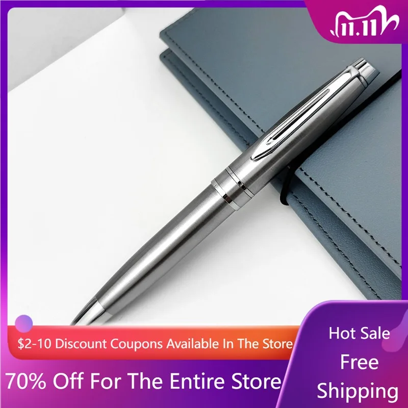 

Ручка-роллер для конференций из нержавеющей стали, креативная металлическая вращающаяся гелевая ручка с тяжелым касанием, бизнес-подарок, канцелярские принадлежности