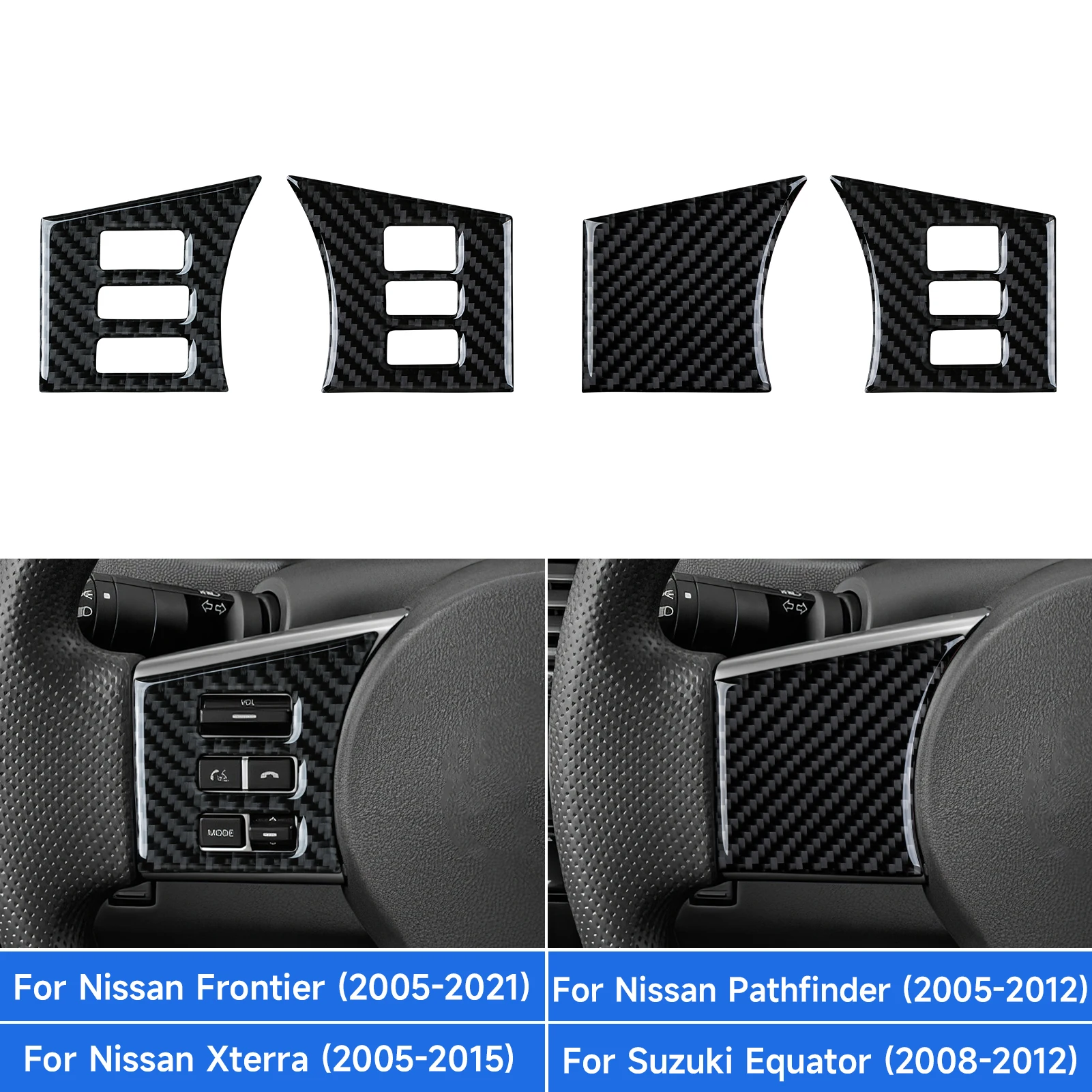 Carbon Fiber Interior Sticker. Car Steering Wheel Panel. For Nissan Frontier Pathfinder Xterra. For Suzuki Equator Accessories.