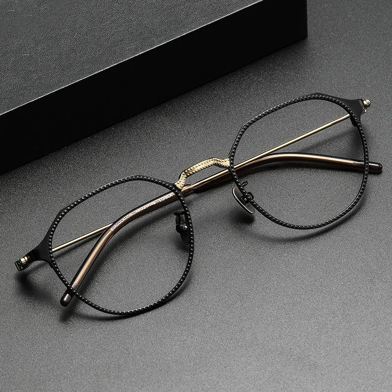 

Pure Titanium Polygon Ultralight Japan Reading Glasses Frame Men Women Made By Hands Myopia Eyewear New Prescription Eyeglasses