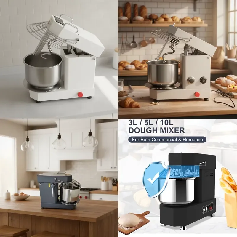 New Adjustable Speed Double Acting Dough Mixer 550W Spiral Technology for Flour Mills Bread and Pizza Dough Applications