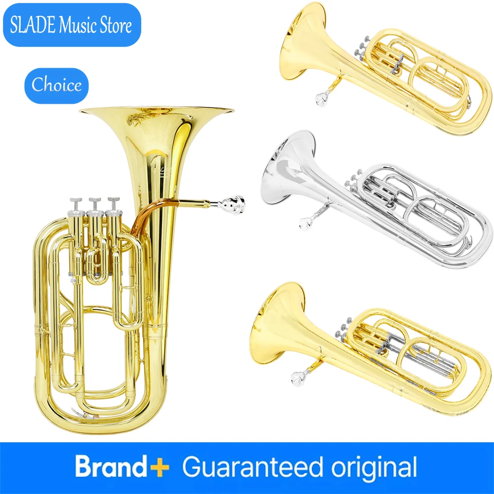 

Тенор-горн SLADE Bb, 3-клапанный, с вертикальными клапанами, латунный корпус, запчасти и аксессуары для тенор-горна, с чехлом, перчатками и ремнями для переноски