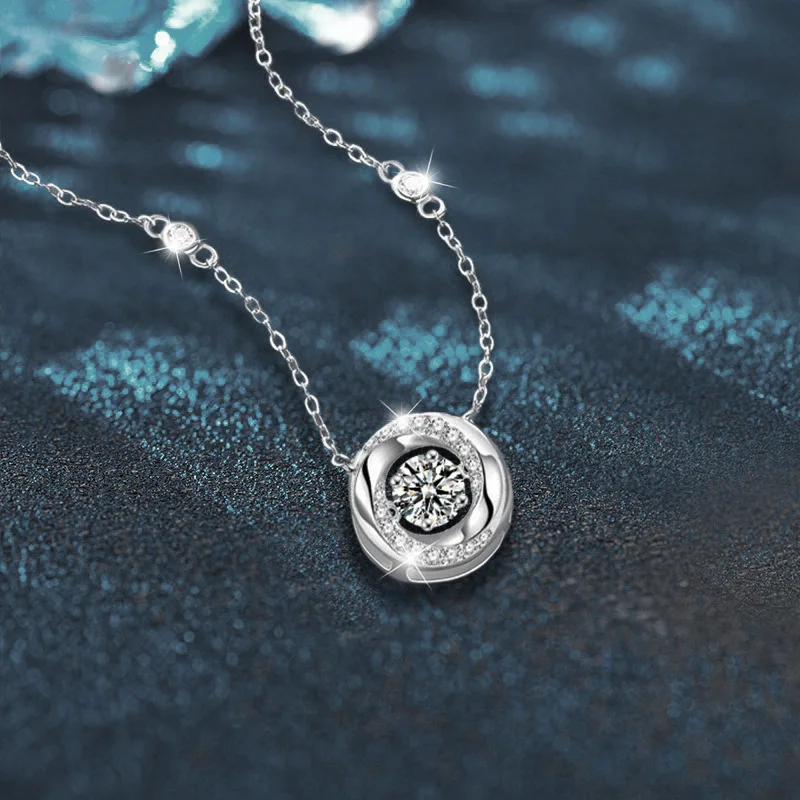 0.5Ct D Color Moissanite Mobius Pendant Necklace - S925 Sterling Silver Infinity Jewelry Valentine's Day gift