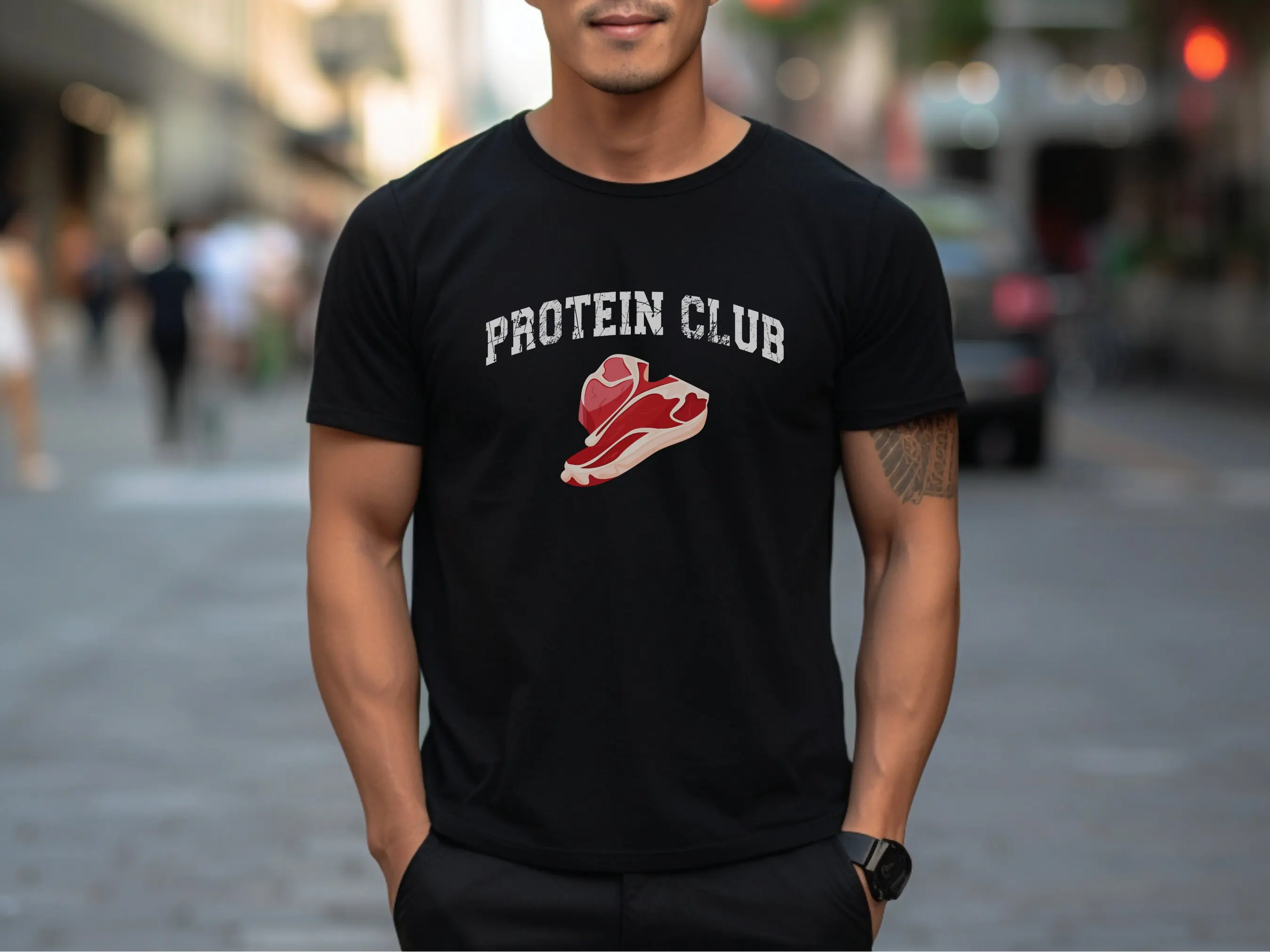 Protein Club Gym Bro Weight Lifting T Shirt for Weightlifting Perfect WorkouT Bodybuilding Cross FiT Power Lifter