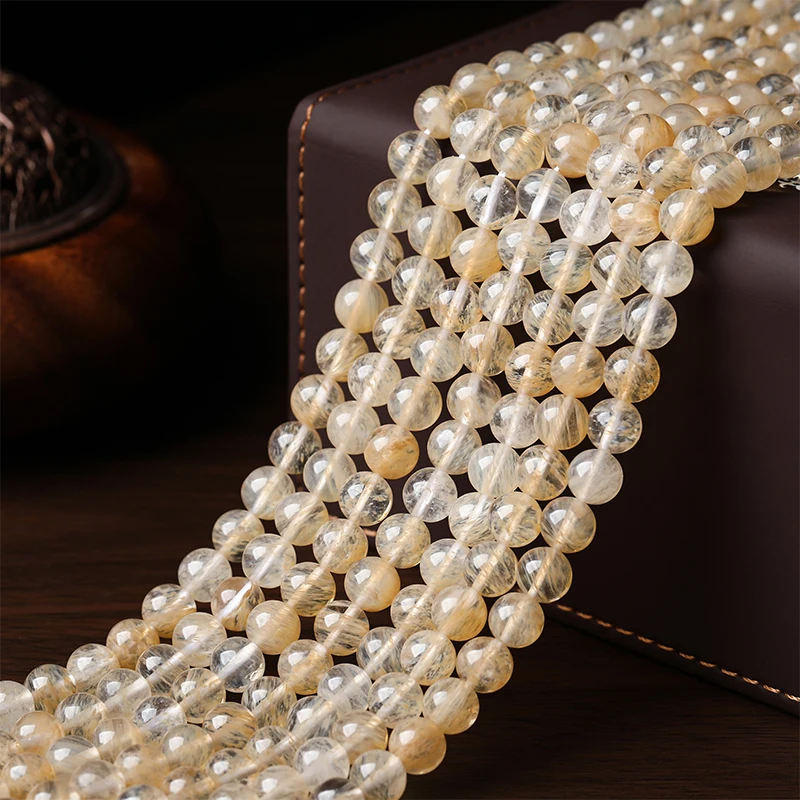 Natural Stone Citrines Quartz Bead Round Loose Spacer Beads For Beadwork Jewelry Making Diy Bracelet Necklace Accessories 15