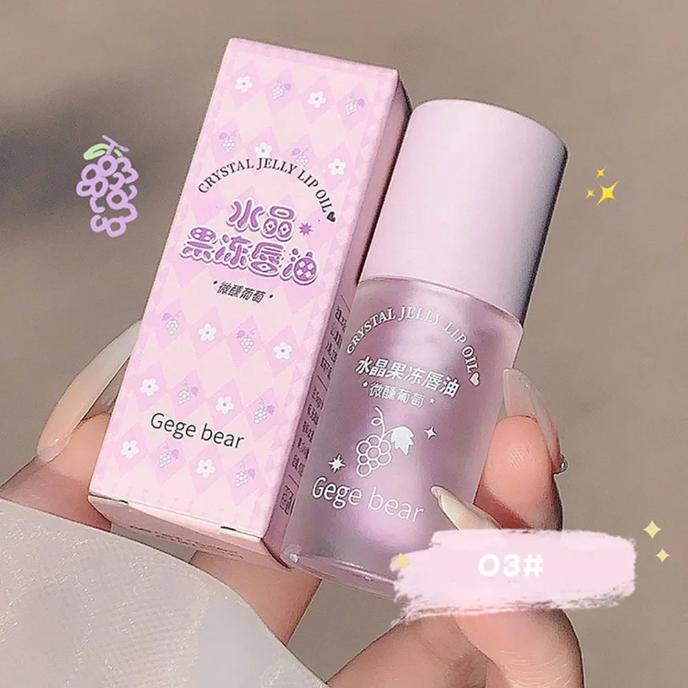 Crystal Jelly Lip Oil Hydrating Plumping Lip Coat สําหรับลิปสติก Lipgloss Tinted Clear Lip Plumper Serum Lip Care ผลไม้ Lip Balm