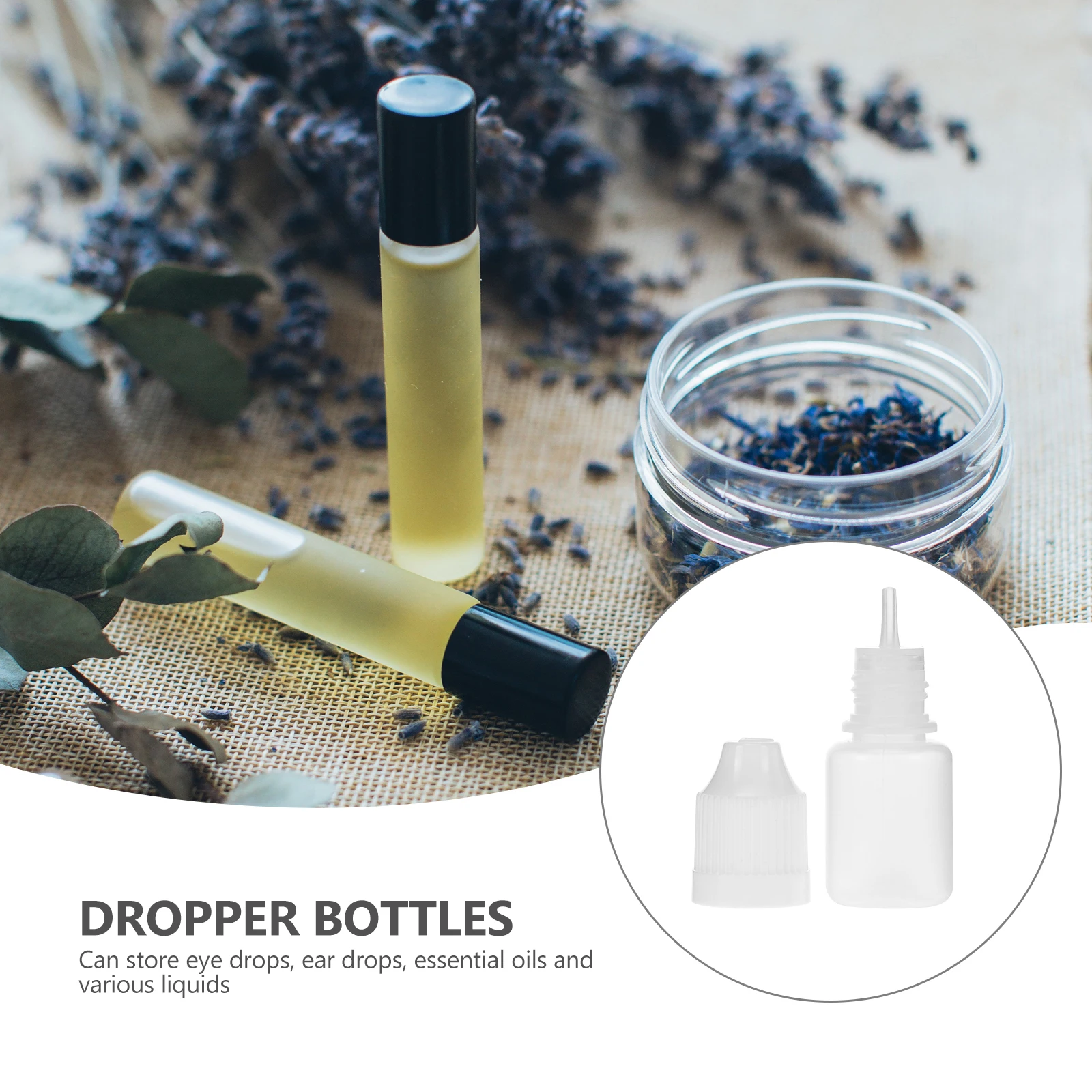 

20 Pcs Eyedrops Bottles Lubricating Oil Squeezable Dropper Liquid Refillable Squeeze Containers Empty Travel