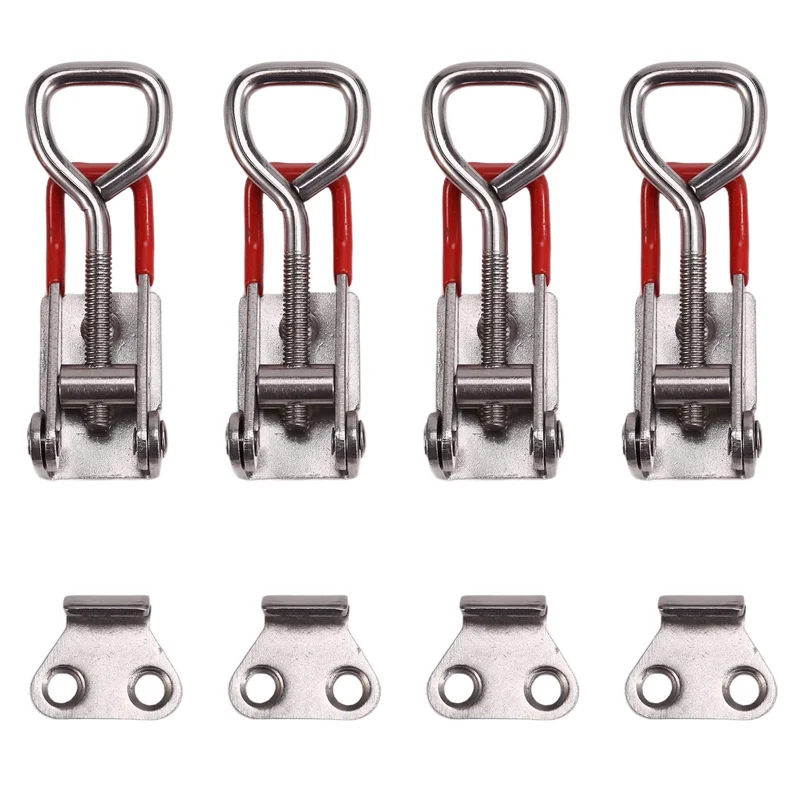 ABYN-4PCS Adjustable Toolbox Case Metal Toggle Latch  Catch Clasp Quick Release Clamp Anti-Slip Push Pull Toggle Clamp Tools