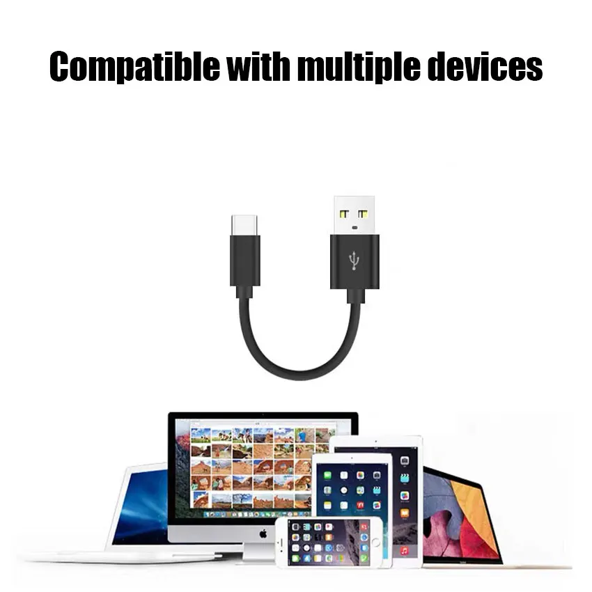 10cm Short USB to Type-C Cable High Speed Charging Cord Support Data Transfer for iPhone 15 Series Smartphones