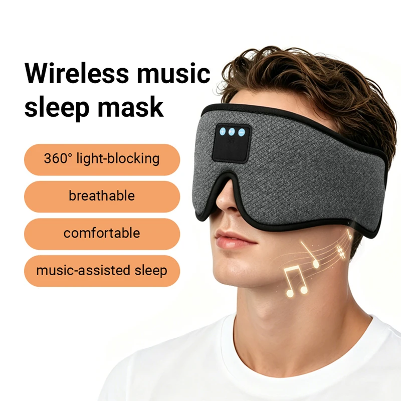 NOUVEAU Masque de Sommeil Intelligent Sans Fil 3D avec Bluetooth 5.4, Haut-Parleur HD, Fonction de Musique à Bruit Blanc et Casque Audio pour le Sommeil et les Voyages