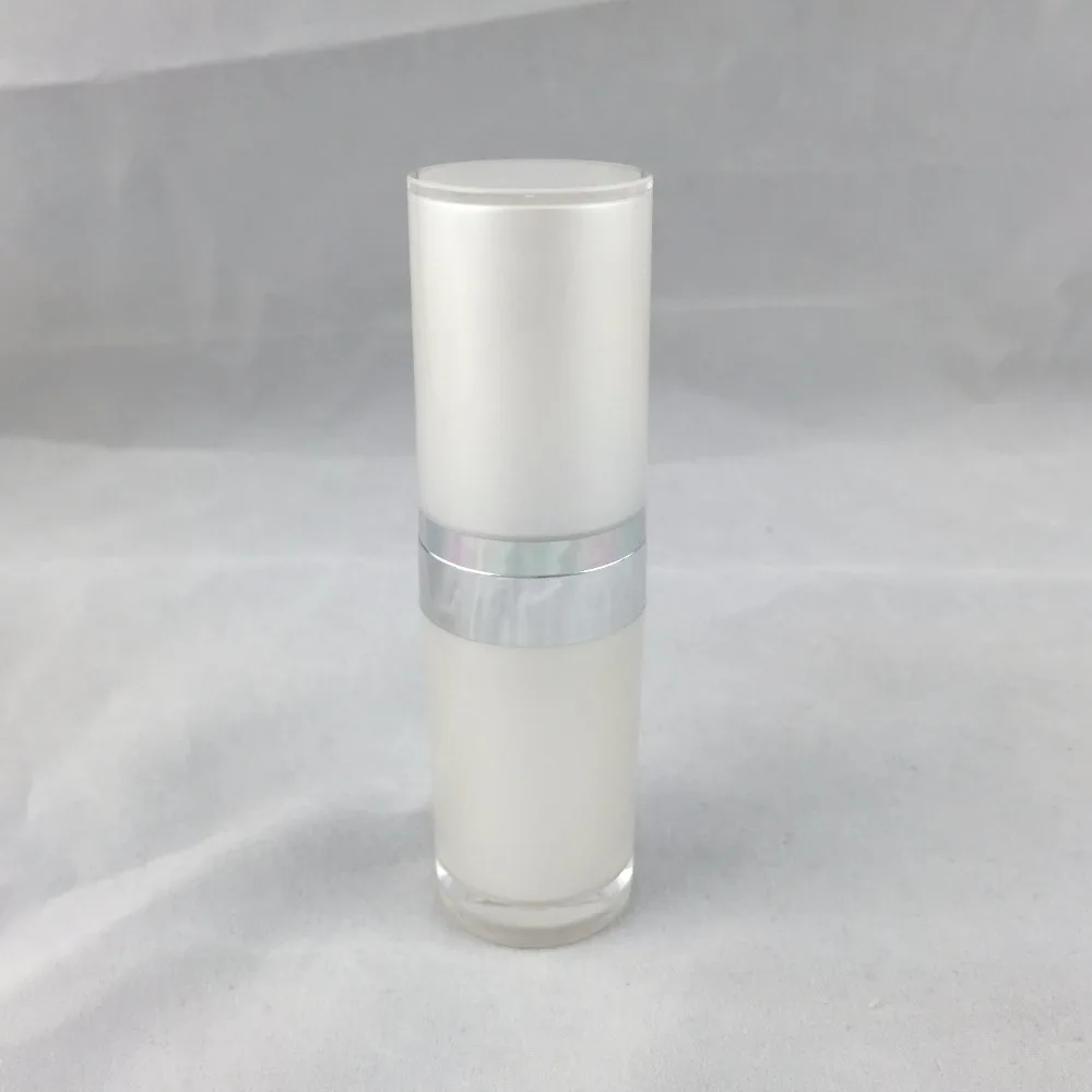 15ml pearl white/pink acrylic straight round bottle serum/lotion/emulsion/foundation essence  liquid toner cosmetic packing