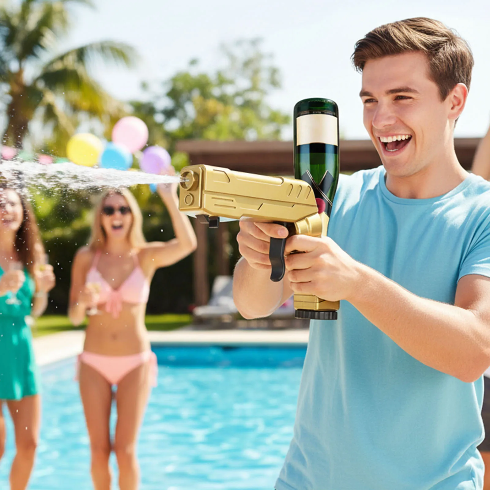 

Champagne Gun Champagne Spray Gun Reusable Wine Dispenser Ejector Adjustable Wine Stopper Dispenser for Parties Weddings Bars