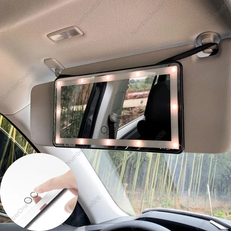 Automotive Sun Louver Car Cosmetic Mirror Co-Pilot Sun Visor Makeup Mirror Touch Screen Car Mirror image 6