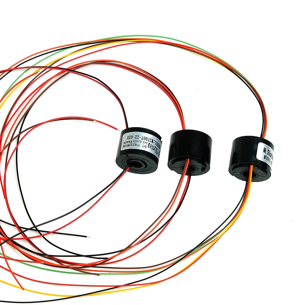 Anel deslizante elétrico com furo, Eixo oco para mesa de jantar PTZ, Acessórios do rotor, Diâmetro 7mm 1.5A, 2 4 6 Canais