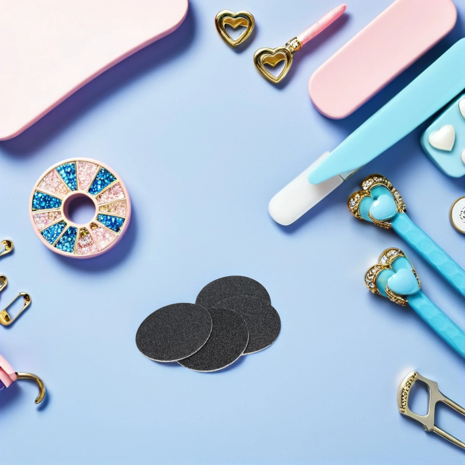 

60pcs Grinding Discs For Electric Callus Remover Disposable Sanding Disks Strong Adhesive Black Texture Replacement Foot File