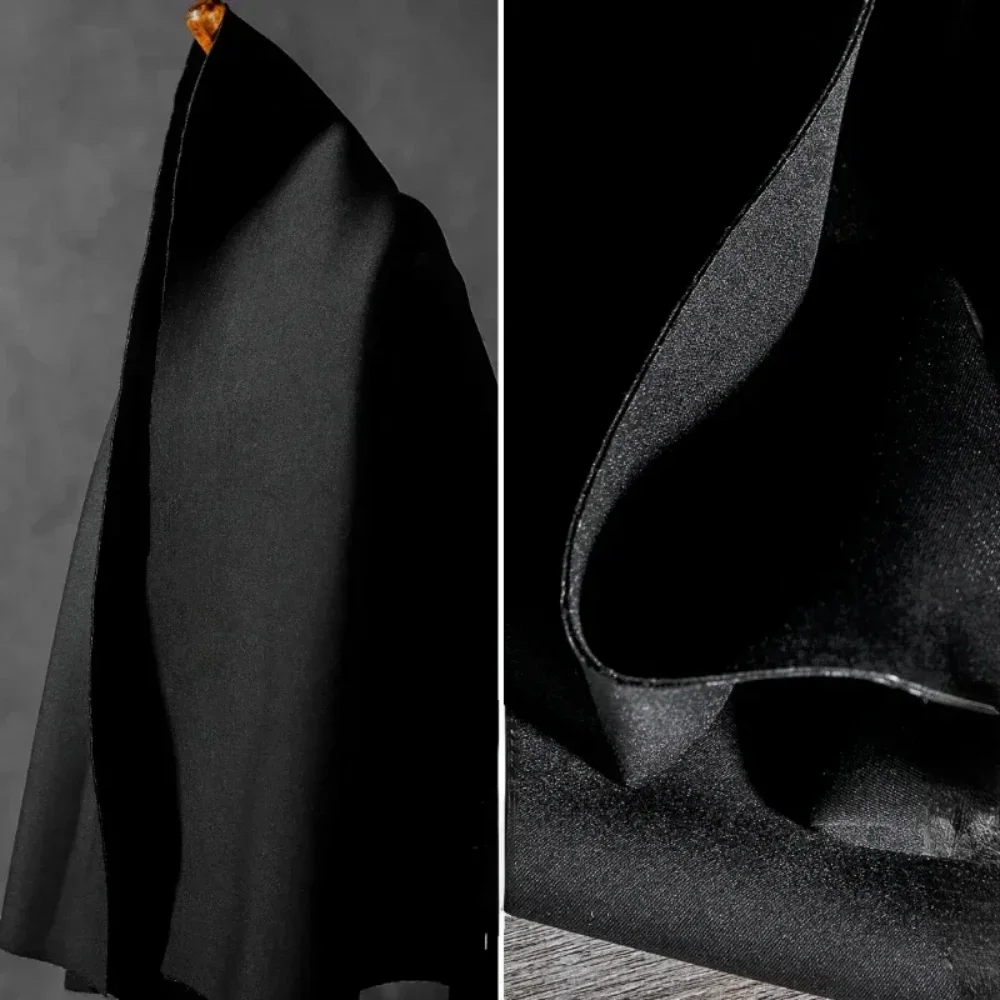 

Черная хлопковая ткань Space Cotton, эластичная, трикотажная, с четырехсторонней растяжкой, для креативной верхней одежды, ткань на метр, для шитья и рукоделия