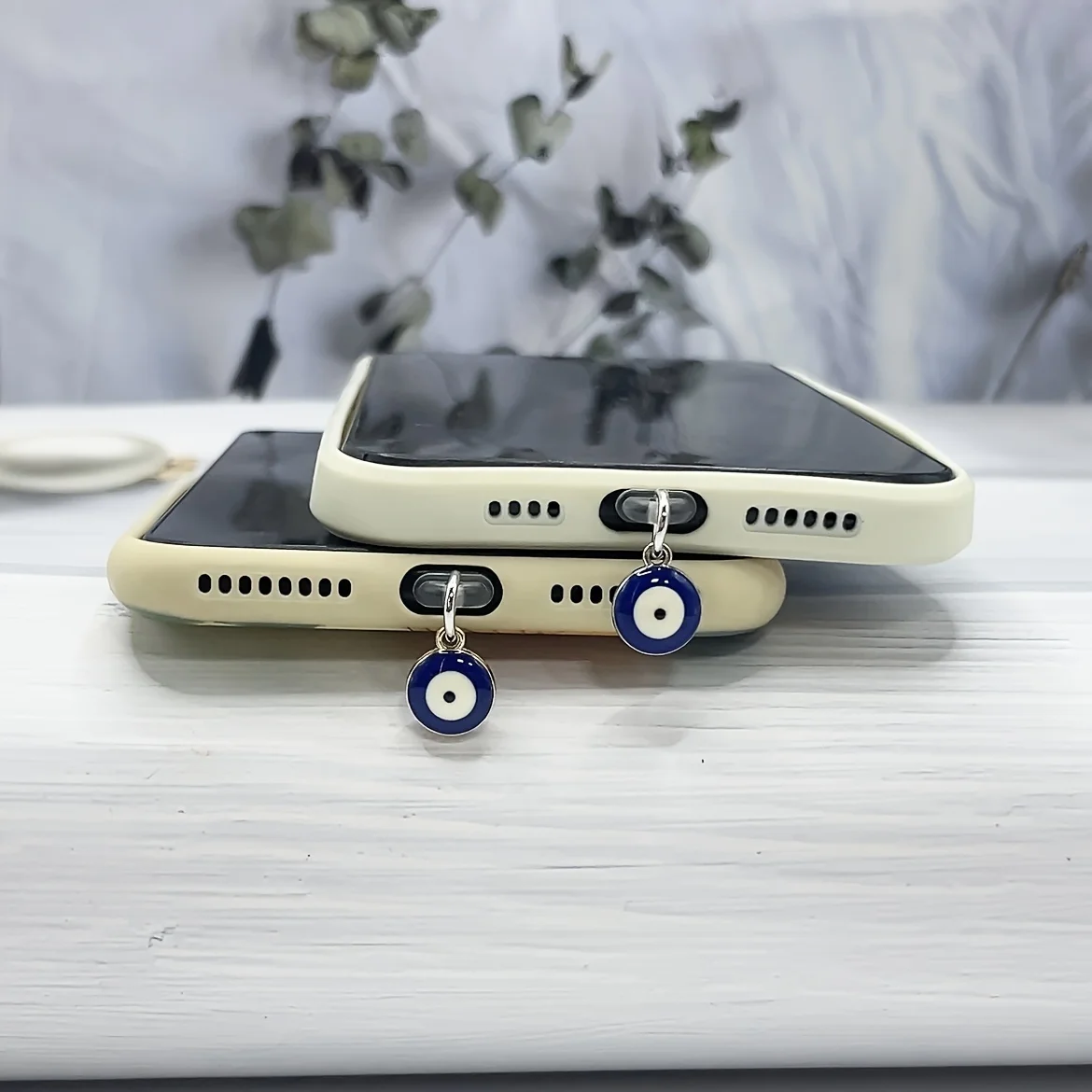 

Украшение мобильного телефона, пылезащитная заглушка из сплава «сделай сам», трехмерная мини-подвеска с синим глазом, пылезащитная заглушка с отверстием для телефона