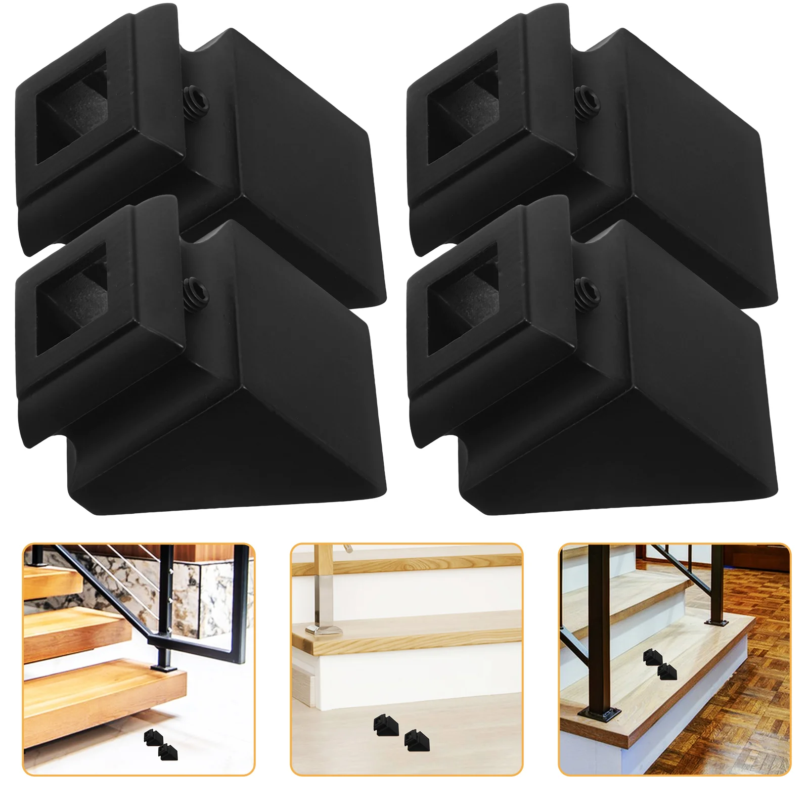 

6 Pcs Stair Handrail Base Heavy Duty Deck Balusters Shoes Railing Bases Fence Rod Shake Your Head Accessory Iron Post