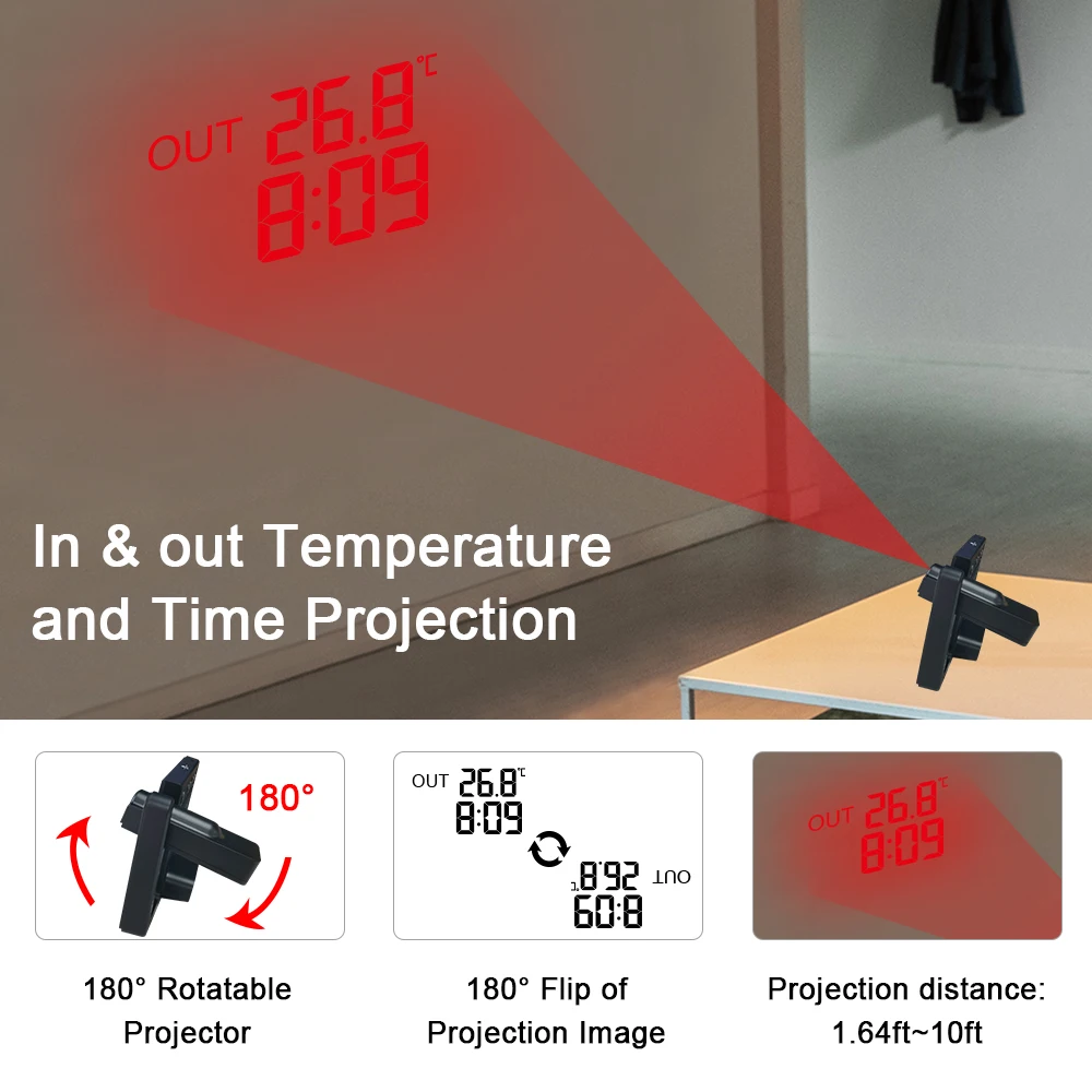 KETOTEK Weather Station Wireless Indoor Outdoor Sensor Thermometer Hygrometer Weather Forecast With Projection Function