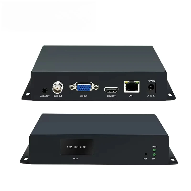 H.265/H.264 Video Decoder 4K Support RTMP Server HDMI CVBS VGA IP Camera Decoder