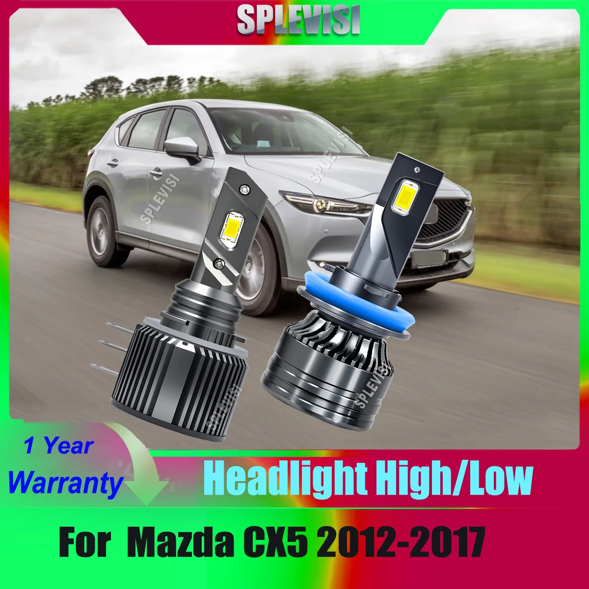 

12v White 18000LM LED DRL Headlights H15 H11 711 - work with almost 98% of vehicle For Mazda CX5 2012 2013 2014 2015 2016 2017
