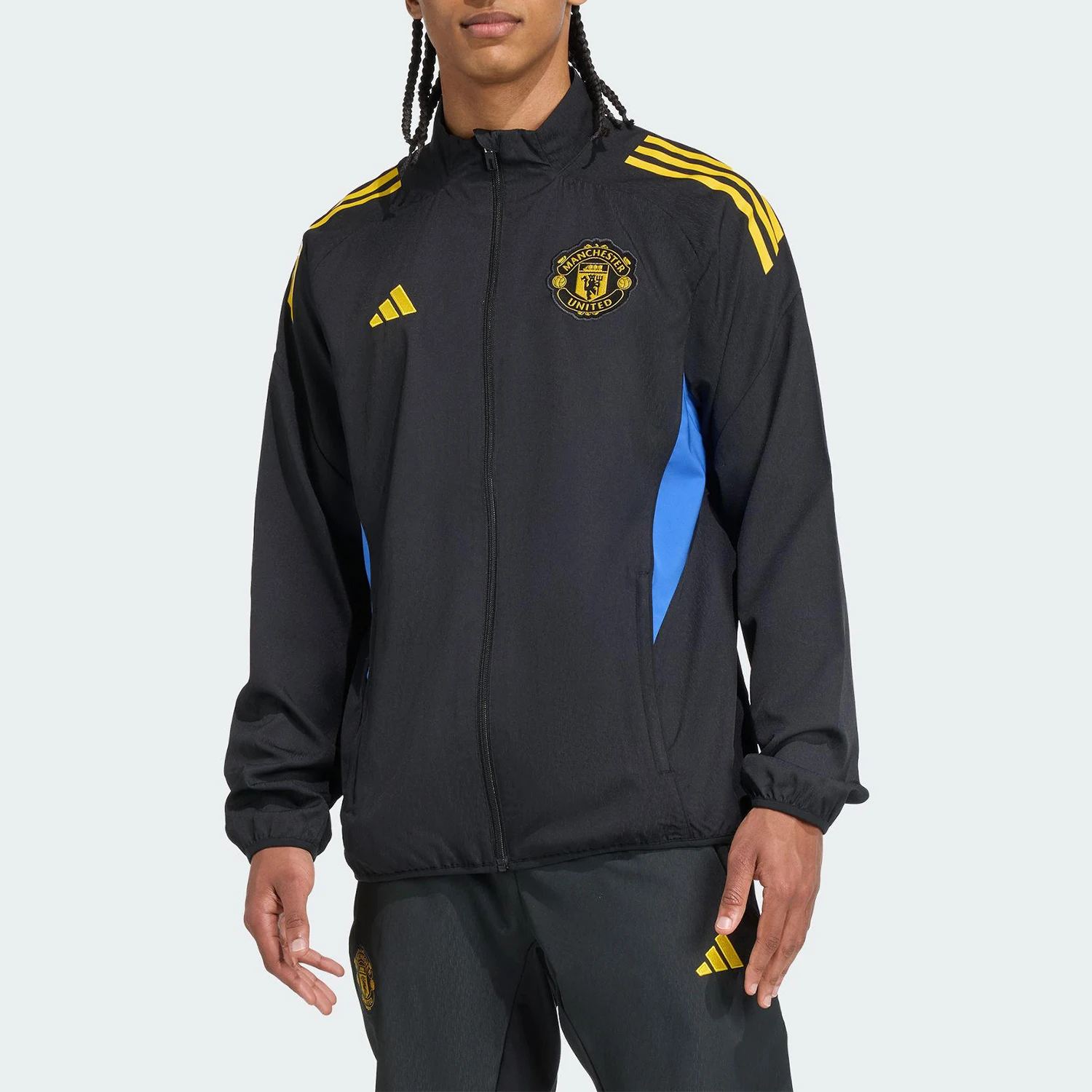Adidas genuine men's Manchester United football sports slim fit jacket JP3134
