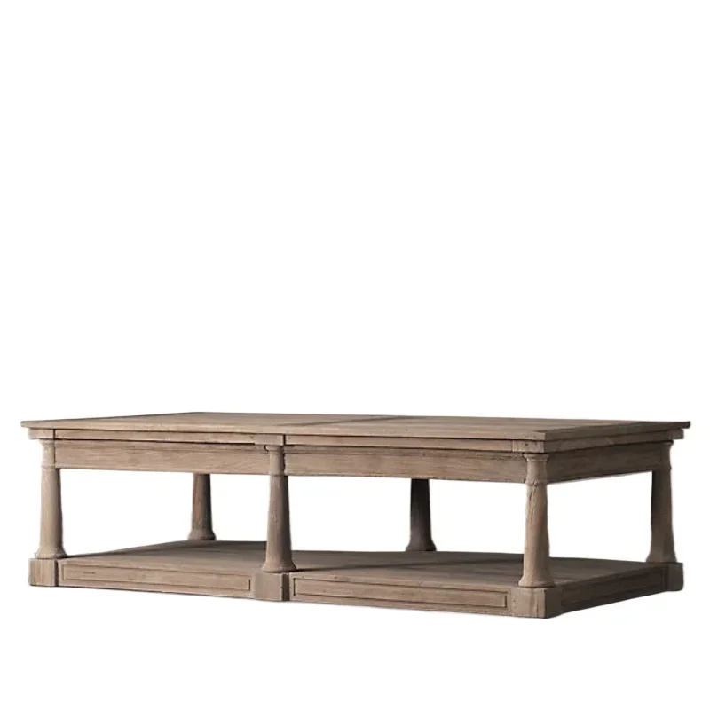 

Furniture Solid wood square coffee table American country retro oak living room household small apartment coffee table