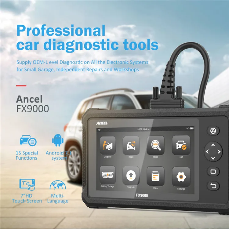 

Ancel FX9000 OBD2 Automotive Full System Diagnostic Tool Maintenance Reset Brake Reset Overseas Version