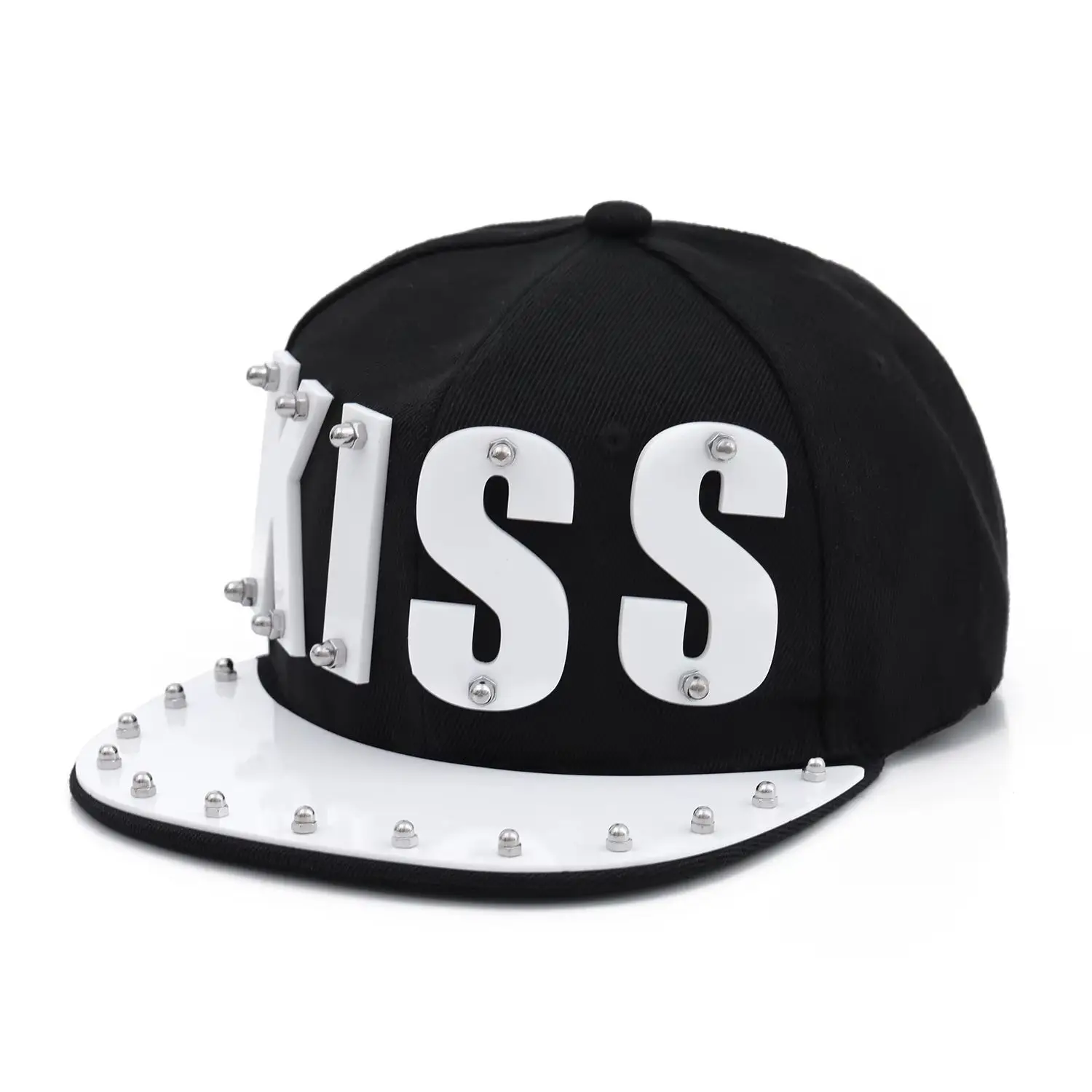 American street fashion personality heavy letter sequin splicing rock nightclub performance decoration hip-hop hat