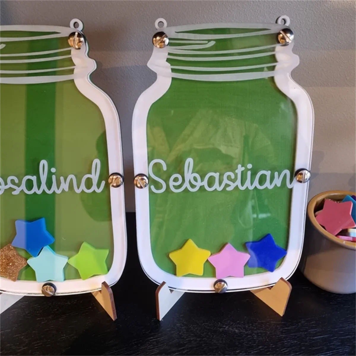 Grünes Belohnungsglas • Belohnungstabelle • Gutes Benehmen System • Personalisiertes Geschenk für Kinder • Töpfchentraining • Kindergeburtstag Pr