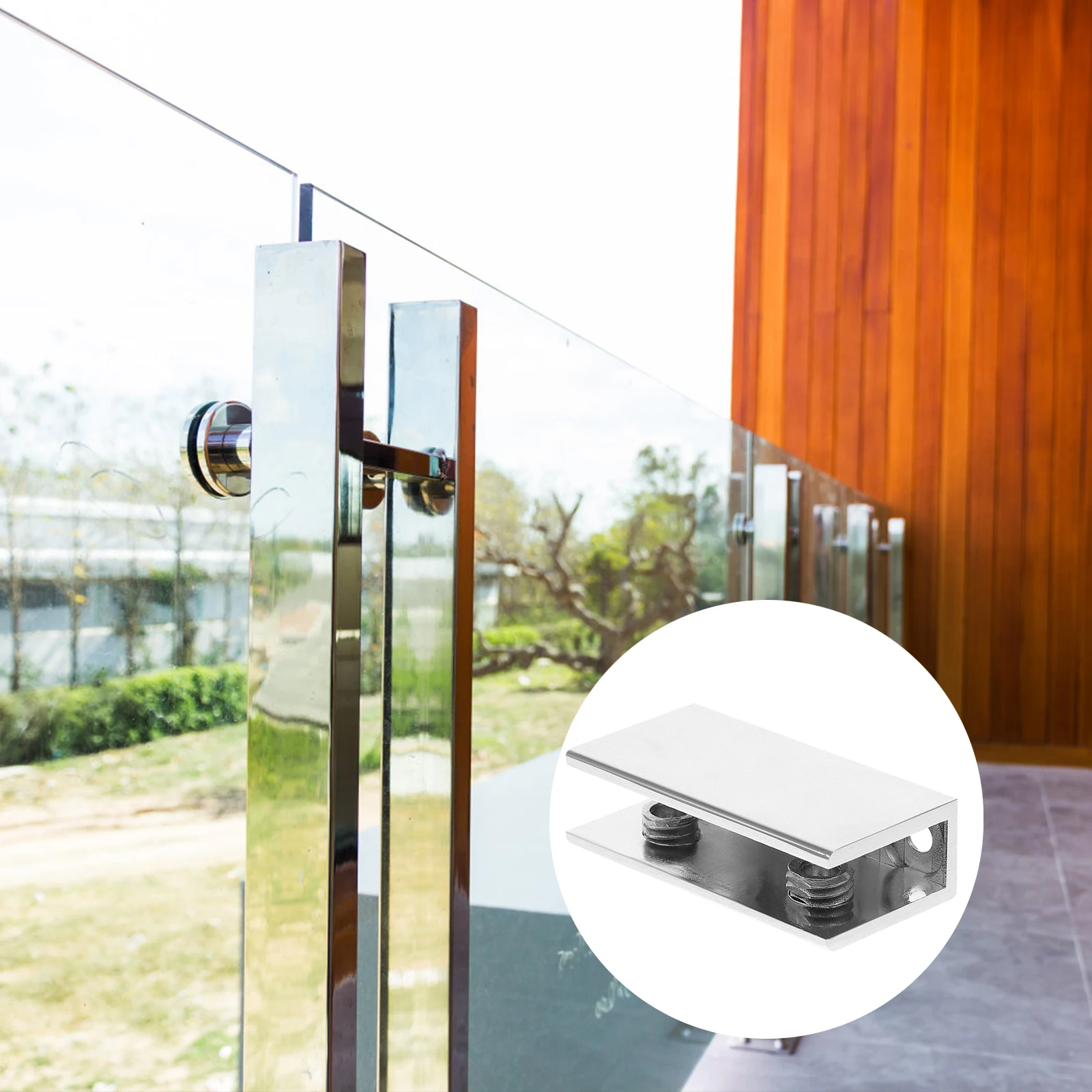 

4pcs Glass Clamps Zinc Alloy 8-10Mm Mirror Clips Holder For Floating Shelves Bathroom Kitchen Shower Glass Mounting Brackets