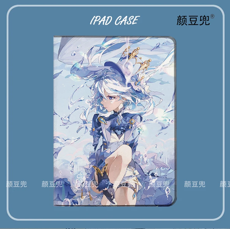 Furina Anime Genshin Impact For Samsung Galaxy Tab S10 FE plus  S9 FE  Case S7 S8 Plus Tri-fold stand Cover Galaxy tab s6