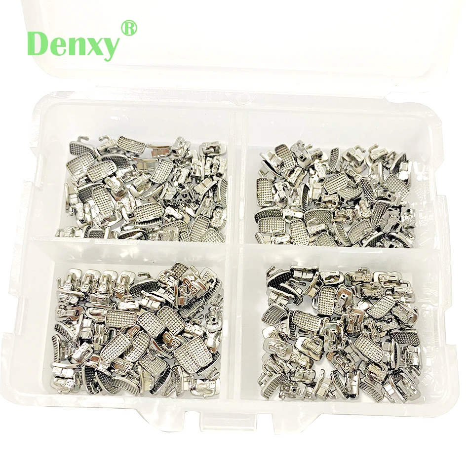 200pc Denxy Dental Orthodontic Buccal Tubes 1st Molar Wide Entrance MIM Buccal Tube Monoblock Non Convertible Ortho Bracket