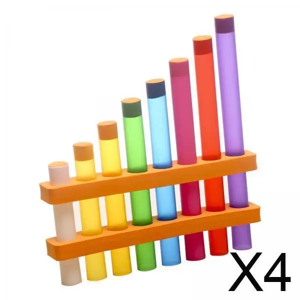 4x Homemade Pan Flute Small Inventions Musical Instrument Panpipe Toy for