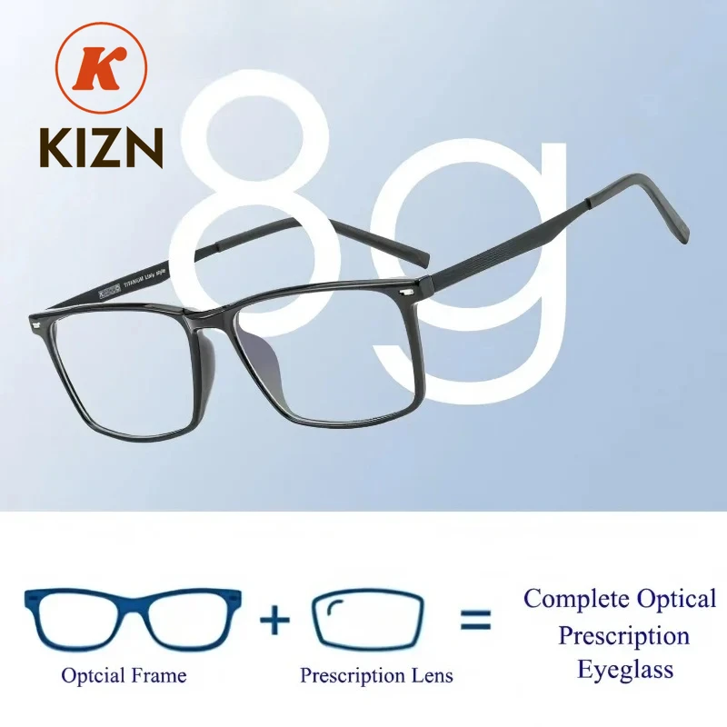 Fashion Casual Glasses Pure Titanium Ultra Light Glasses Reading Progressive Prescription Glasses Men's and Women's Frame
