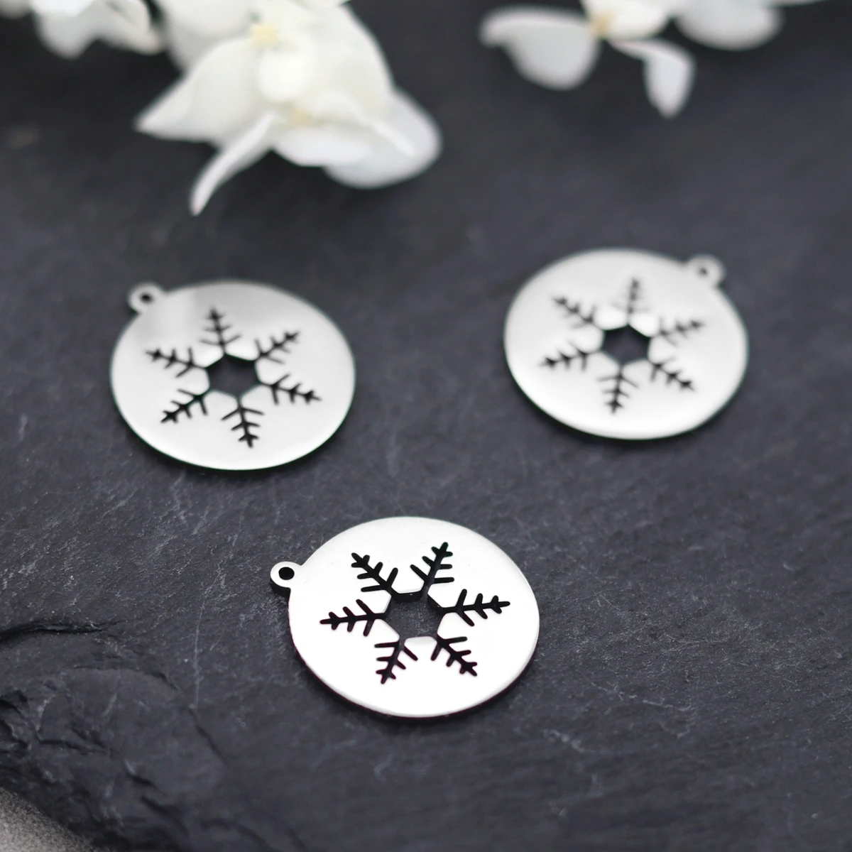 3pcs Snowflake Coffee Tea Cup Pumpkin Bat Starfish Mouse Cherry Charms Pendant Earring Bracelet DIY Necklace Jewelry Making