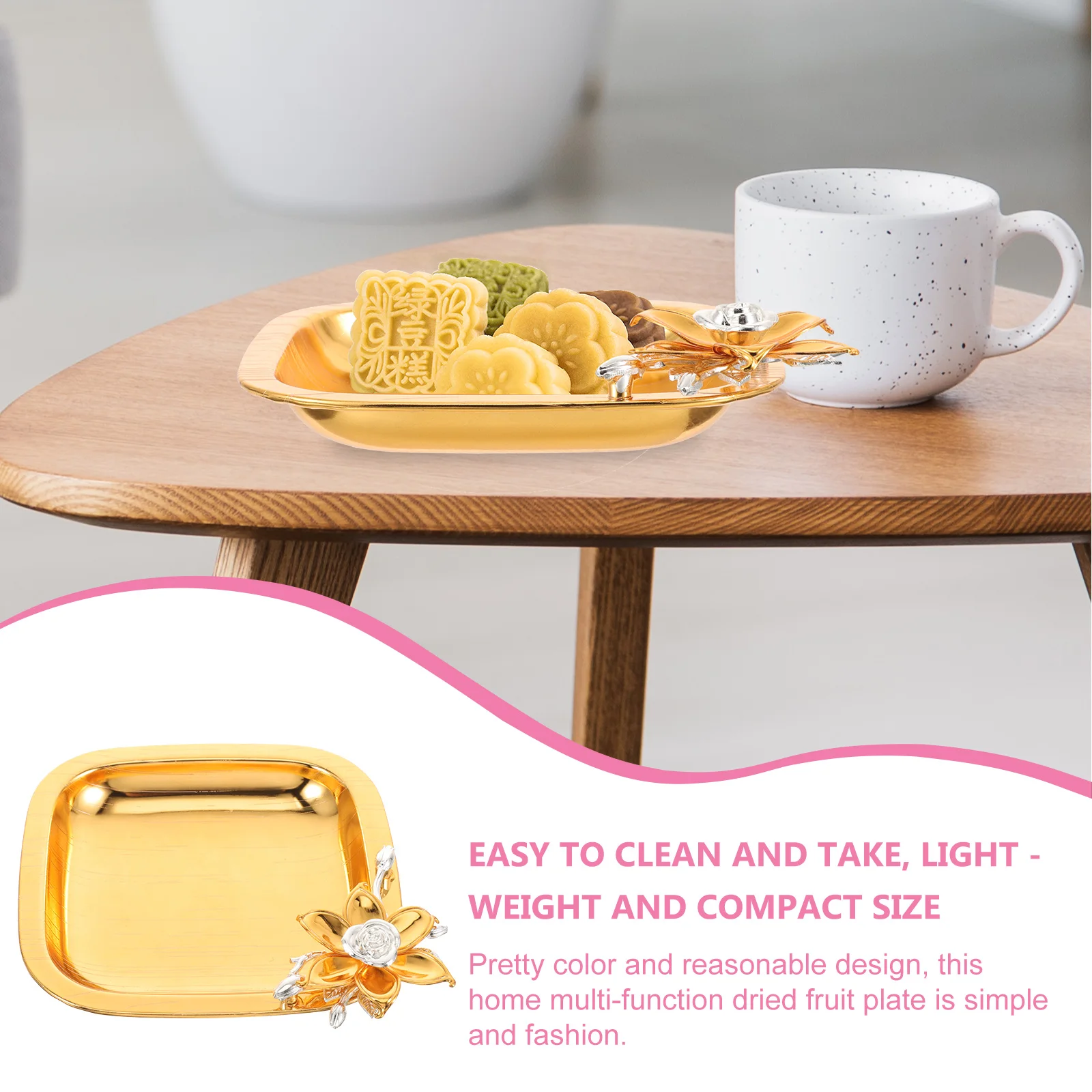 

Sturdy Wear-Resistant Dried Fruit Tray Delicate Serving Tray for Tea Coffee and Appetizers Candy Organizer Serving Dish
