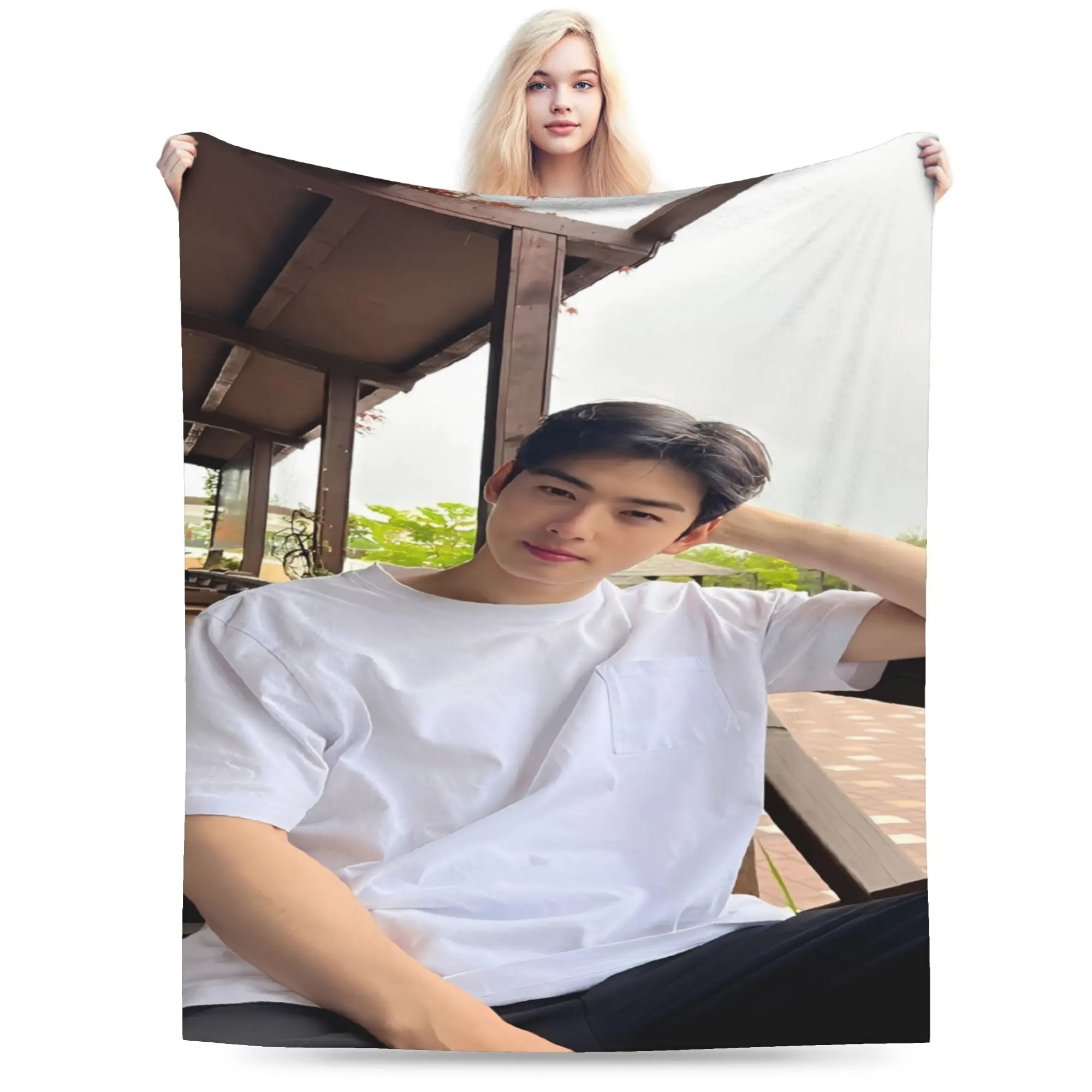 CHA EUN WOO kpop ASTRO idol Blanket Lightweight Thin Coral Fleece Plush Relax Present  Throw Blanket Plush Thin Quilt