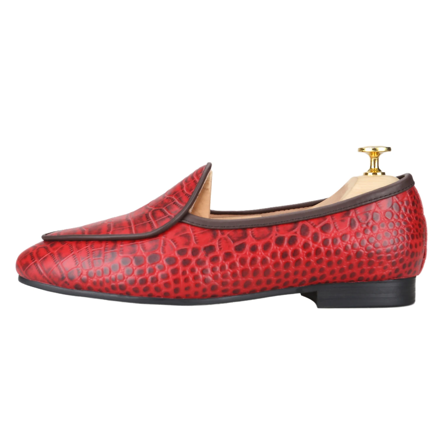 Piergitar 2026 Four Colors Alligator Pattern Handcrafted Polished Calfskin Men‘s Loafers Classic Style Slip-On Belgian Shoes