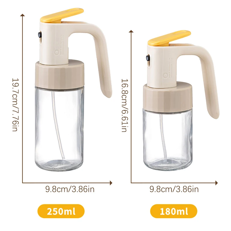 2 In1 Oil Sprayer Glass Bottle For Cooking Anti-leakage Olive Oil Storage Bottle For BBQ Air Fryer Salad Steak Kitchen Supplies