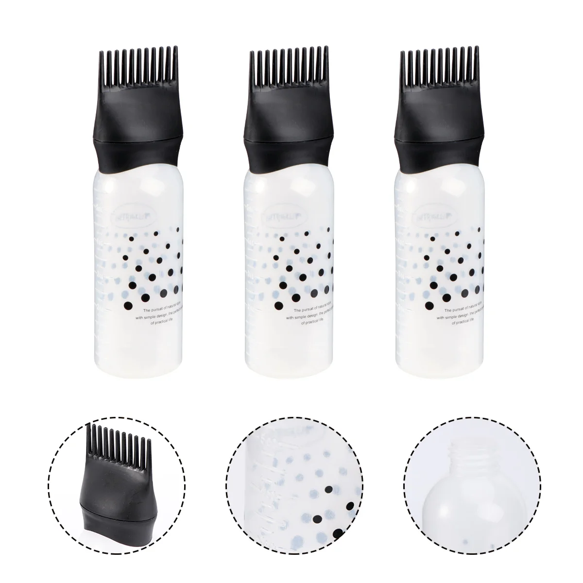

3 Pcs Dry Cleaning Bottle Dye Hair Applicator Dyeing Bottles Highlight for Color