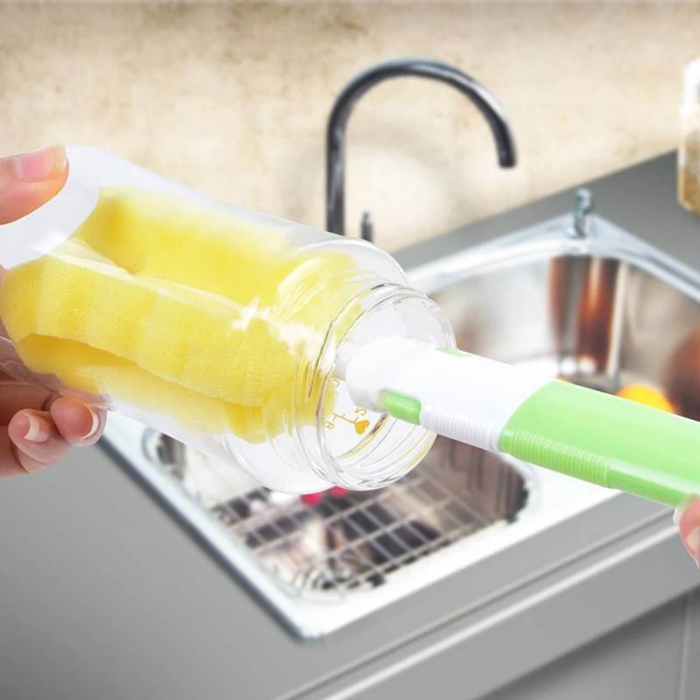 

4 Pcs Sponge Bottle Cleaning Brush Glass Milk Feeding Bottle Cup Brush Cleaning Cup Scrubber Washing